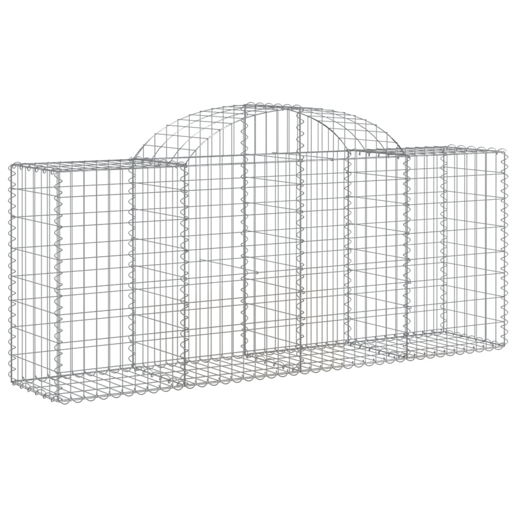 vidaXL Kosze gabionowe, 6 szt, 200x50x80/100 cm, galwanizowane żelazo