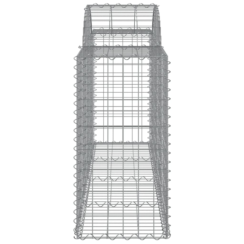 vidaXL Kosze gabionowe, 7 szt, 200x50x80/100 cm, galwanizowane żelazo