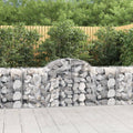 vidaXL Kosze gabionowe, 7 szt, 200x50x80/100 cm, galwanizowane żelazo