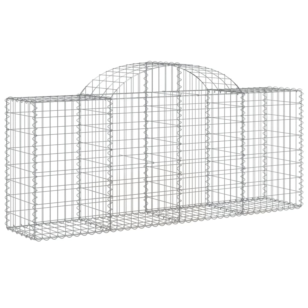 vidaXL Kosze gabionowe, 8 szt, 200x50x80/100 cm, galwanizowane żelazo