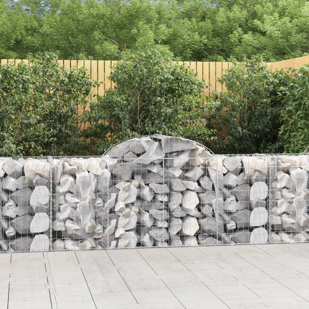 vidaXL Kosze gabionowe, 12 szt, 200x50x80/100 cm, galwanizowane żelazo