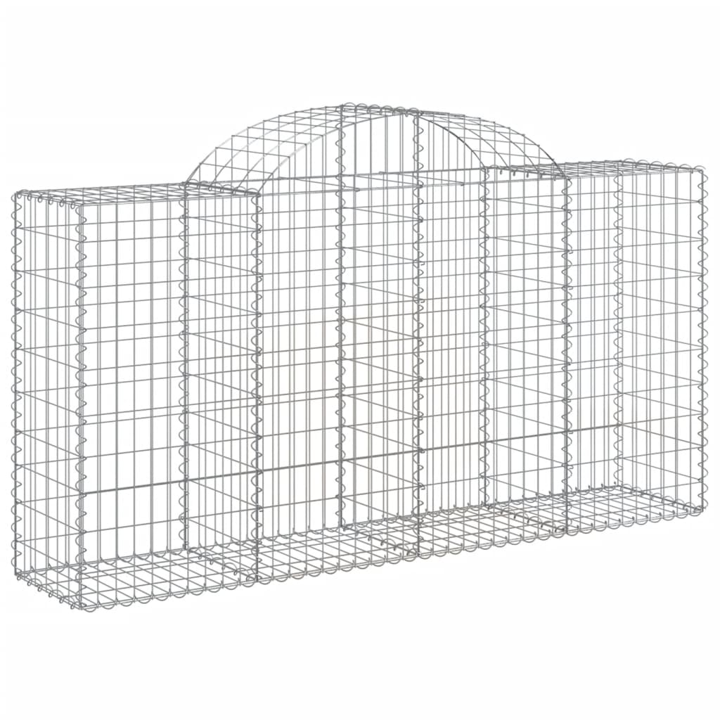 vidaXL Kosze gabionowe, 3 szt, 200x50x100/120 cm, galwanizowane żelazo