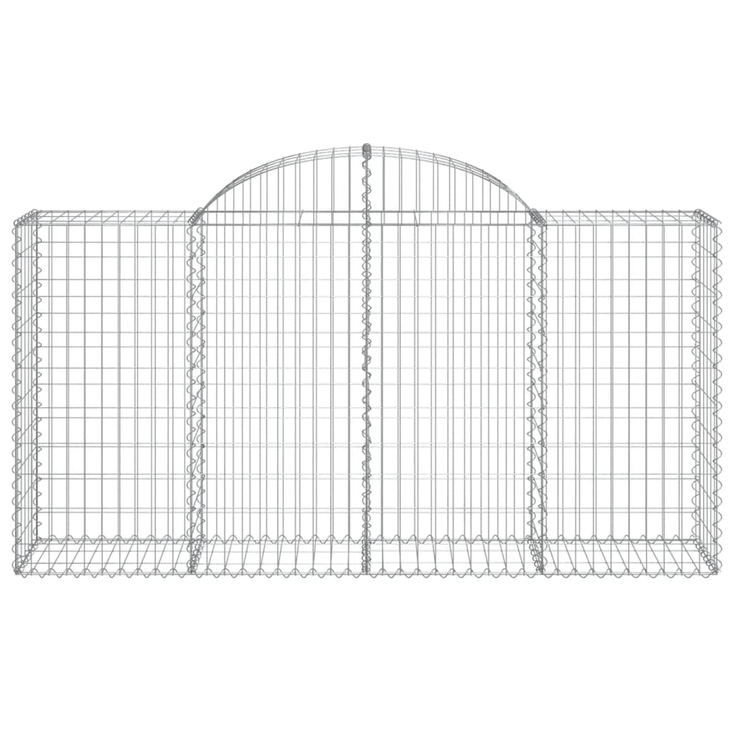 vidaXL Kosze gabionowe, 3 szt, 200x50x100/120 cm, galwanizowane żelazo