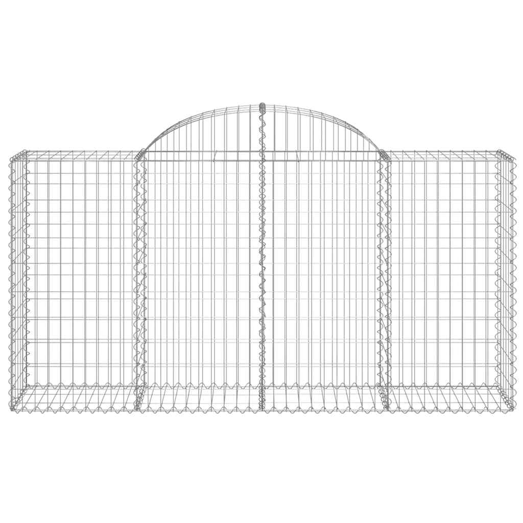 vidaXL Kosze gabionowe, 4 szt, 200x50x100/120 cm, galwanizowane żelazo