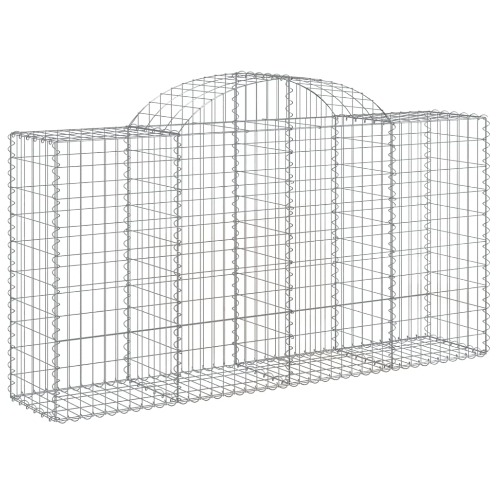 vidaXL Kosze gabionowe, 7 szt, 200x50x100/120 cm, galwanizowane żelazo
