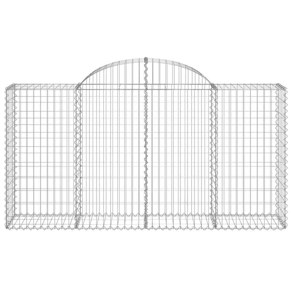 vidaXL Kosze gabionowe, 8 szt, 200x50x100/120 cm, galwanizowane żelazo