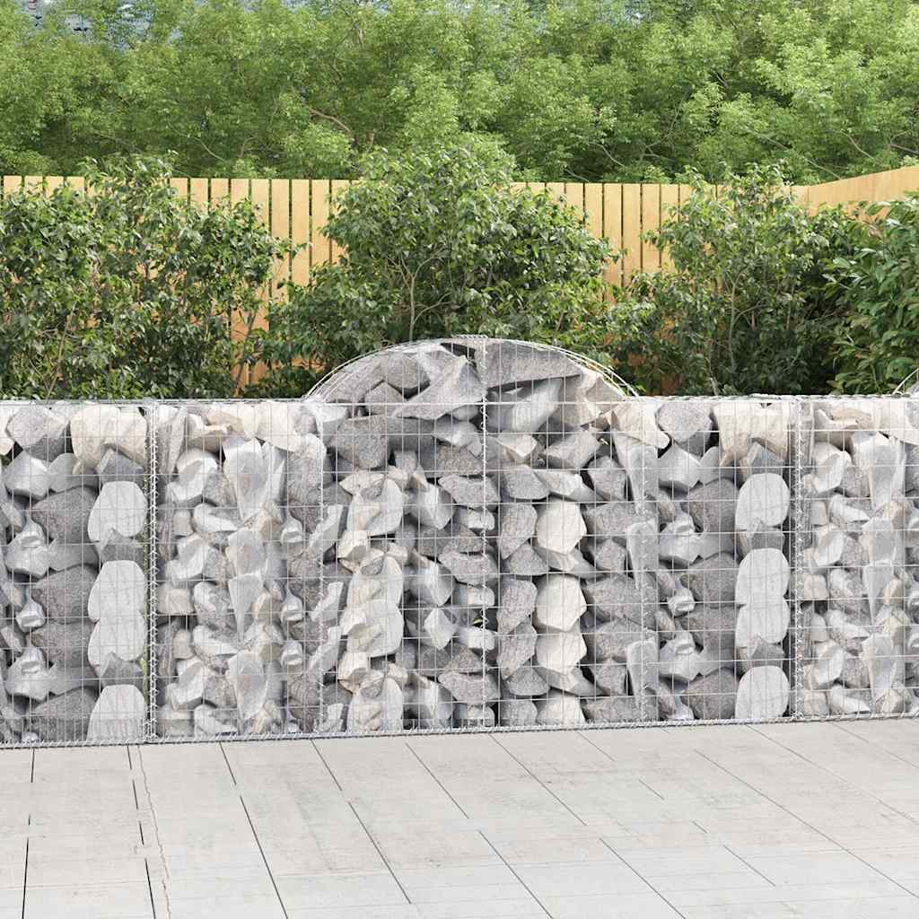 vidaXL Kosze gabionowe, 8 szt, 200x50x100/120 cm, galwanizowane żelazo
