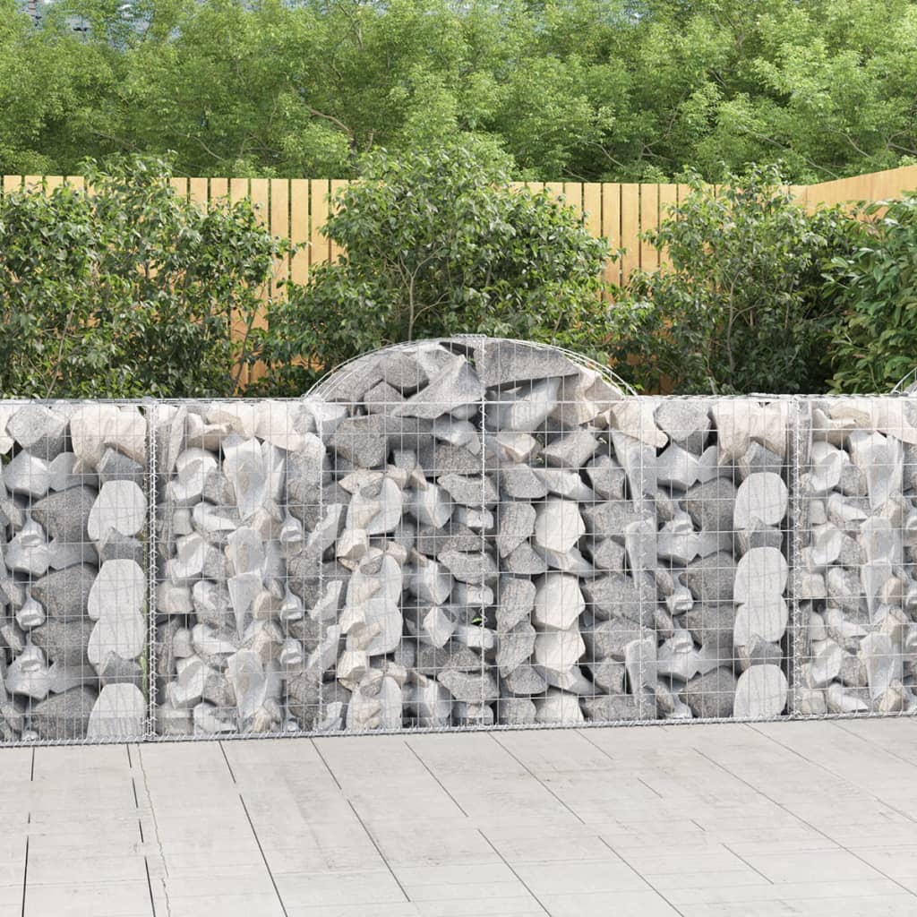vidaXL Kosze gabionowe, 10 szt, 200x50x100/120cm, galwanizowane żelazo