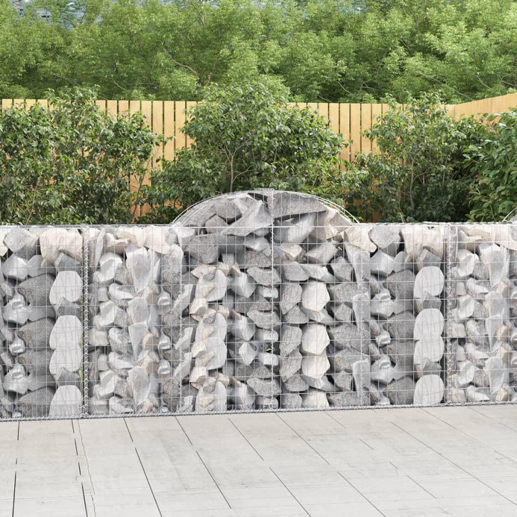 vidaXL Kosze gabionowe, 14 szt, 200x50x100/120cm, galwanizowane żelazo
