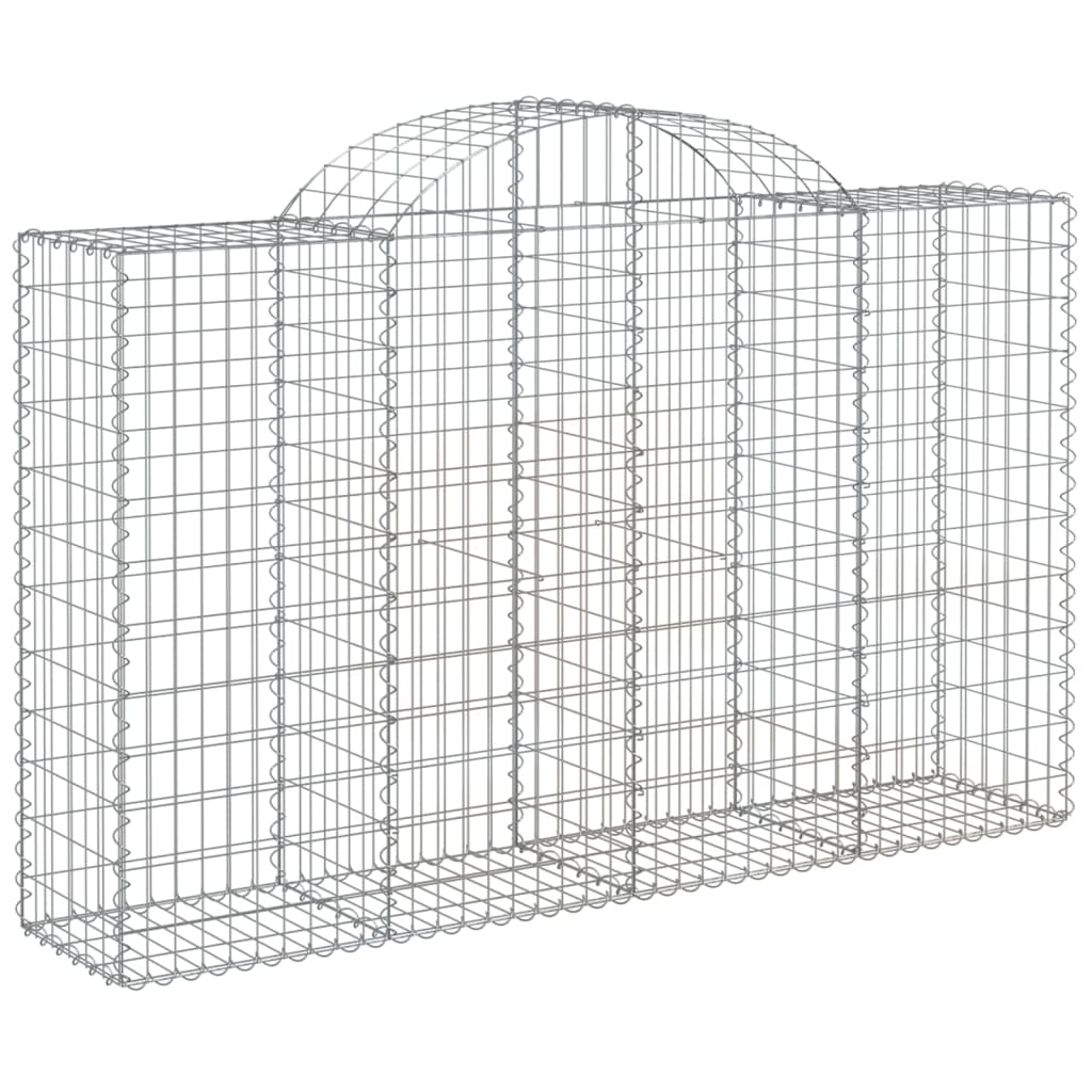 vidaXL Kosze gabionowe, 7 szt, 200x50x120/140 cm, galwanizowane żelazo