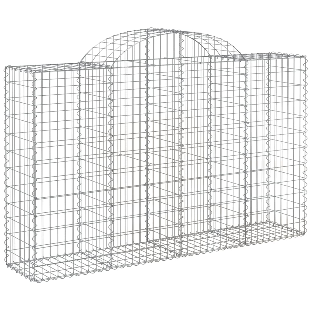 vidaXL Kosze gabionowe, 10 szt, 200x50x120/140cm, galwanizowane żelazo