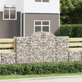 vidaXL Kosze gabionowe, 12 szt, 200x50x120/140cm, galwanizowane żelazo