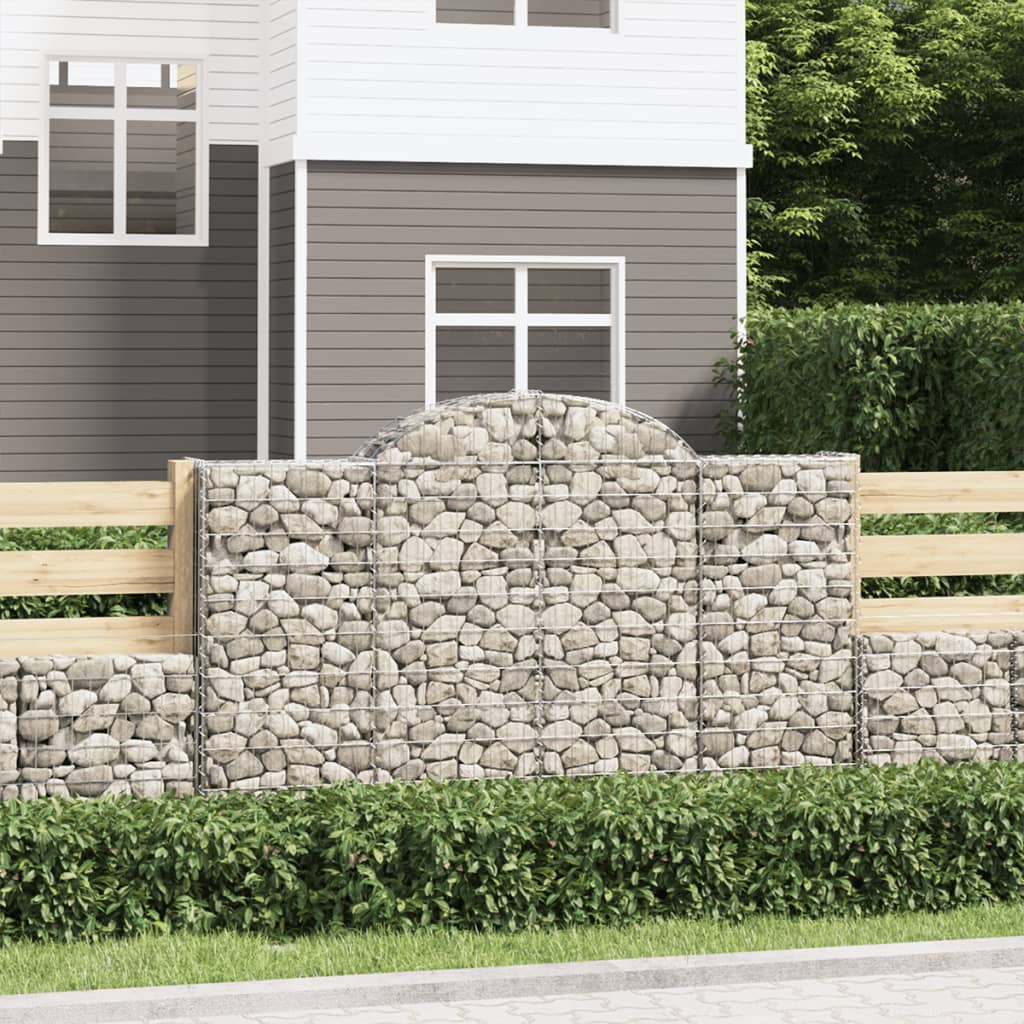 vidaXL Kosze gabionowe, 18 szt, 200x50x120/140cm, galwanizowane żelazo