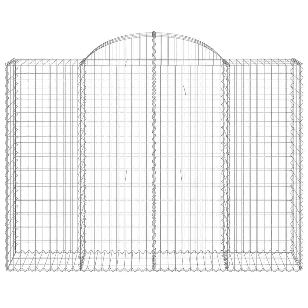 vidaXL Kosze gabionowe, 5 szt, 200x50x140/160 cm, galwanizowane żelazo