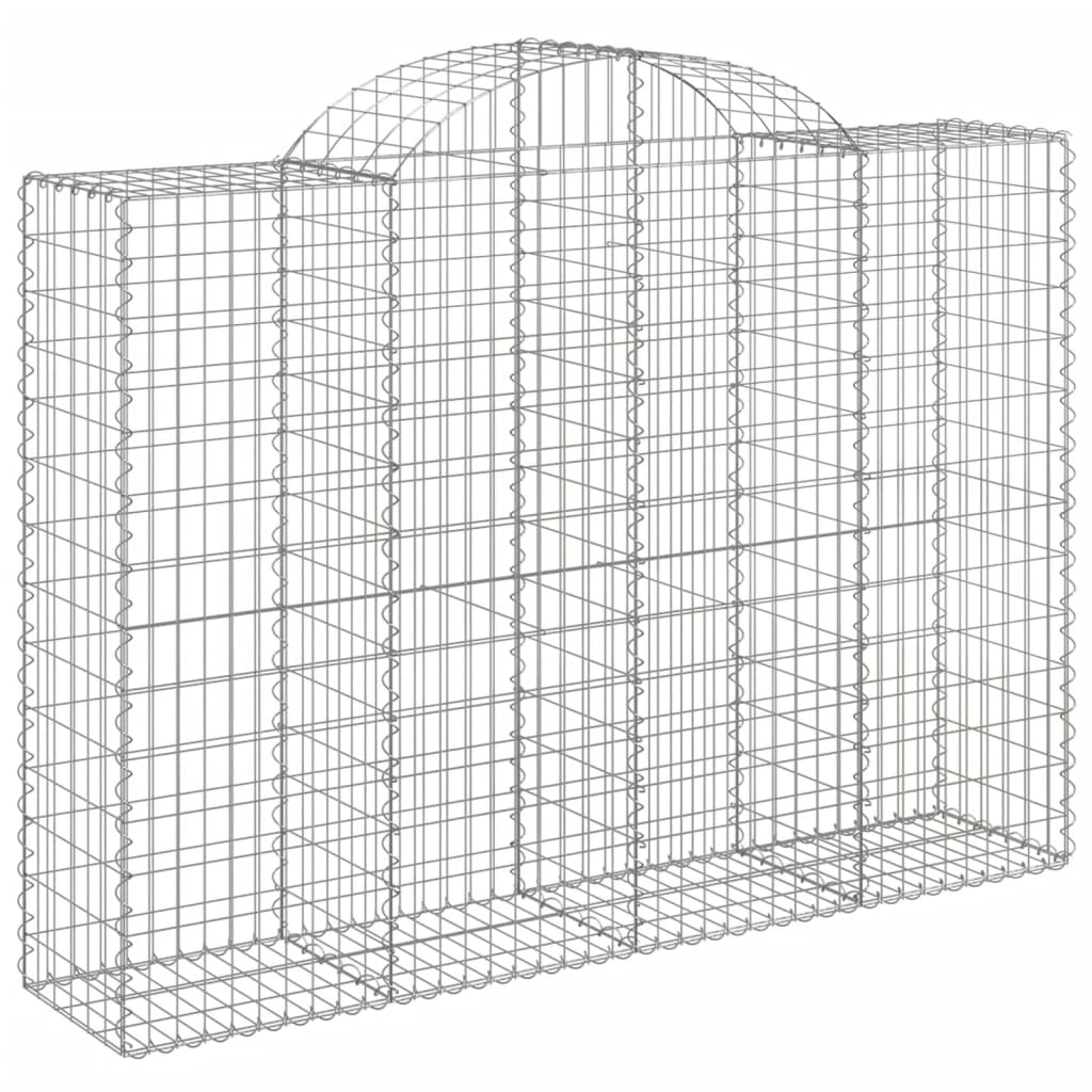 vidaXL Kosze gabionowe, 7 szt, 200x50x140/160 cm, galwanizowane żelazo