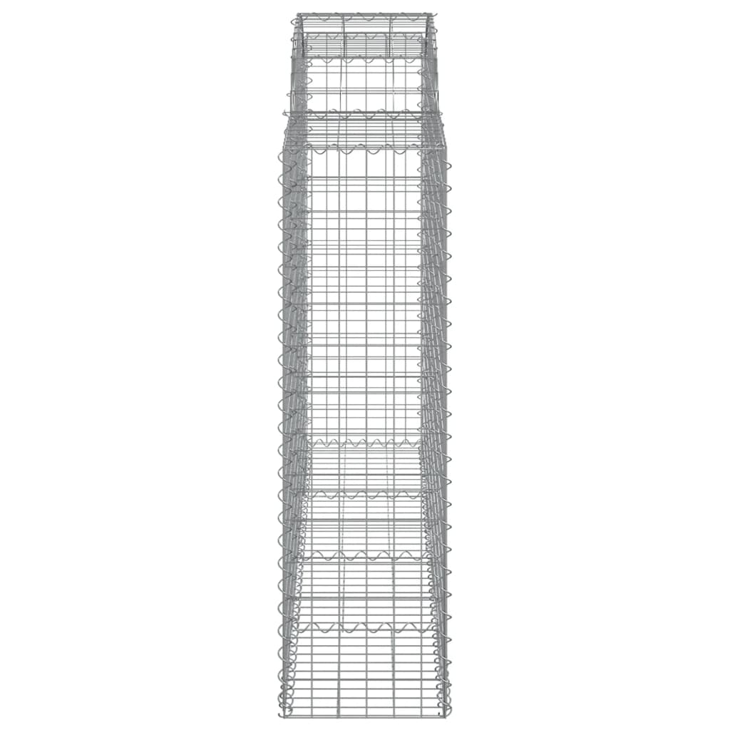 vidaXL Kosze gabionowe, 11 szt, 200x50x140/160cm, galwanizowane żelazo
