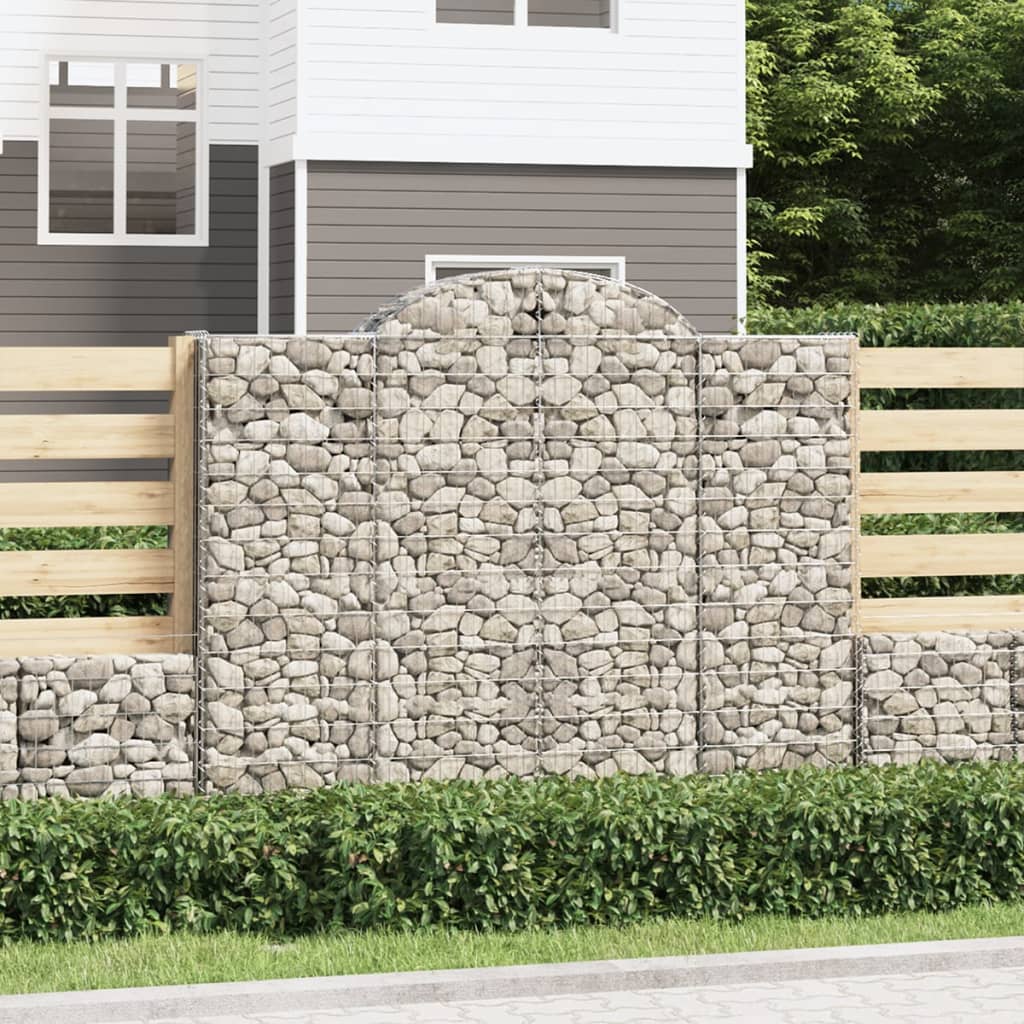 vidaXL Kosze gabionowe, 8 szt, 200x50x160/180 cm, galwanizowane żelazo