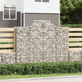 vidaXL Kosze gabionowe, 12 szt, 200x50x160/180cm, galwanizowane żelazo