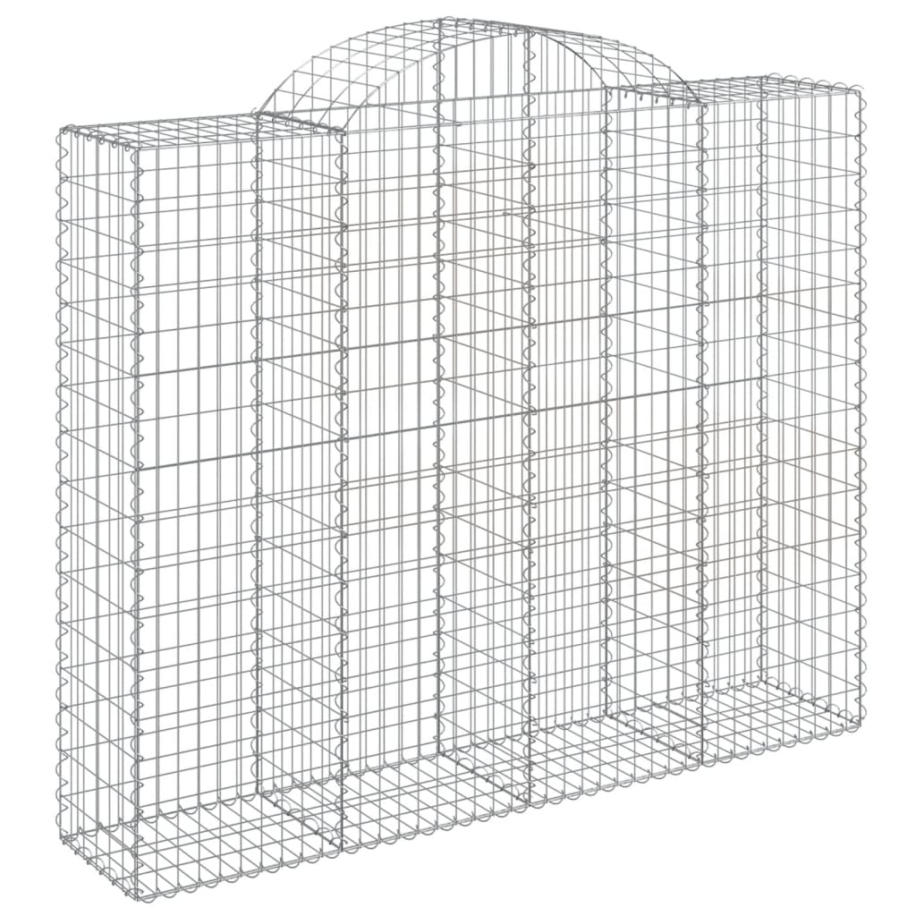 vidaXL Kosze gabionowe, 14 szt, 200x50x160/180cm, galwanizowane żelazo