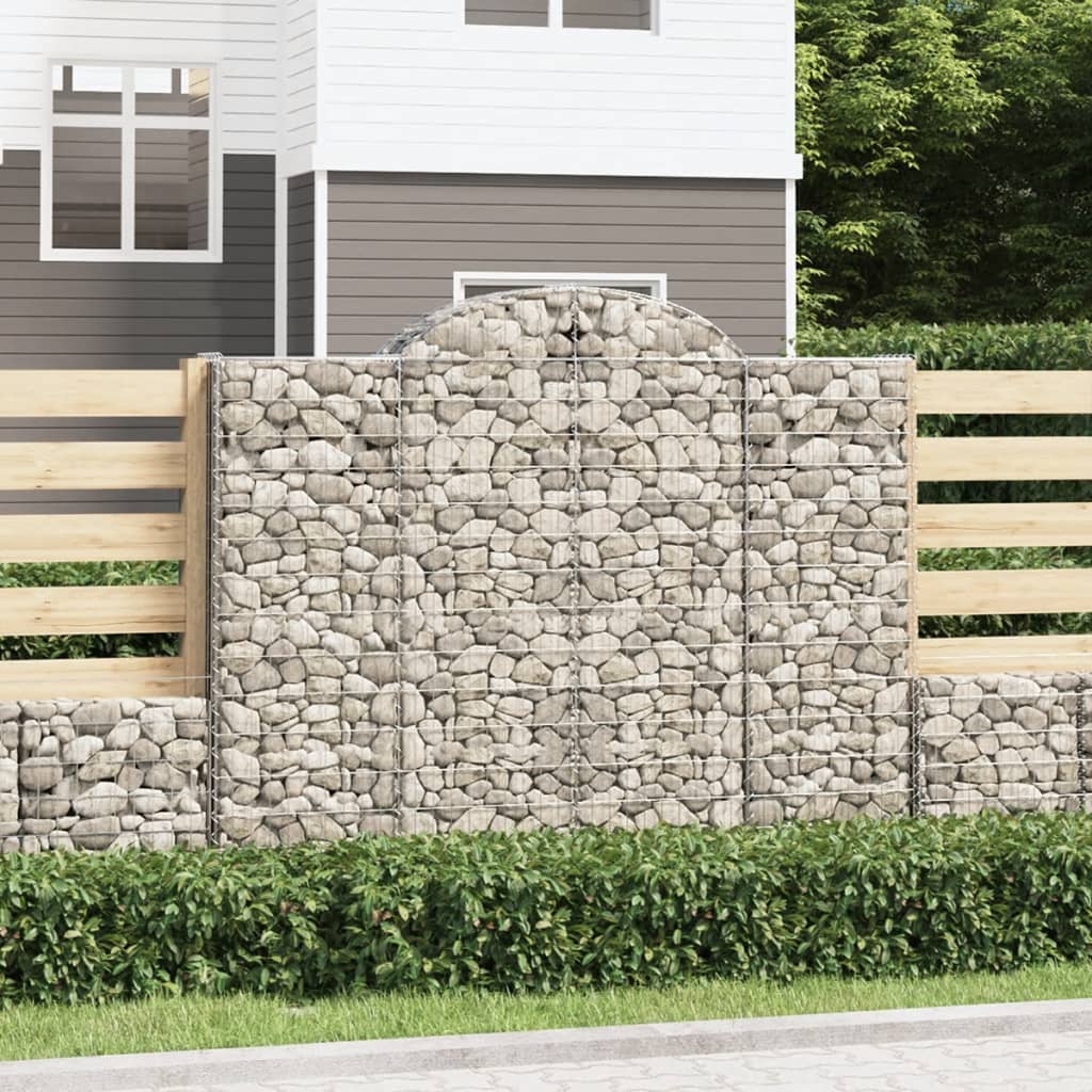 vidaXL Kosze gabionowe, 14 szt, 200x50x160/180cm, galwanizowane żelazo
