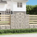 vidaXL Kosze gabionowe, 2 szt, 200x50x180/200 cm, galwanizowane żelazo