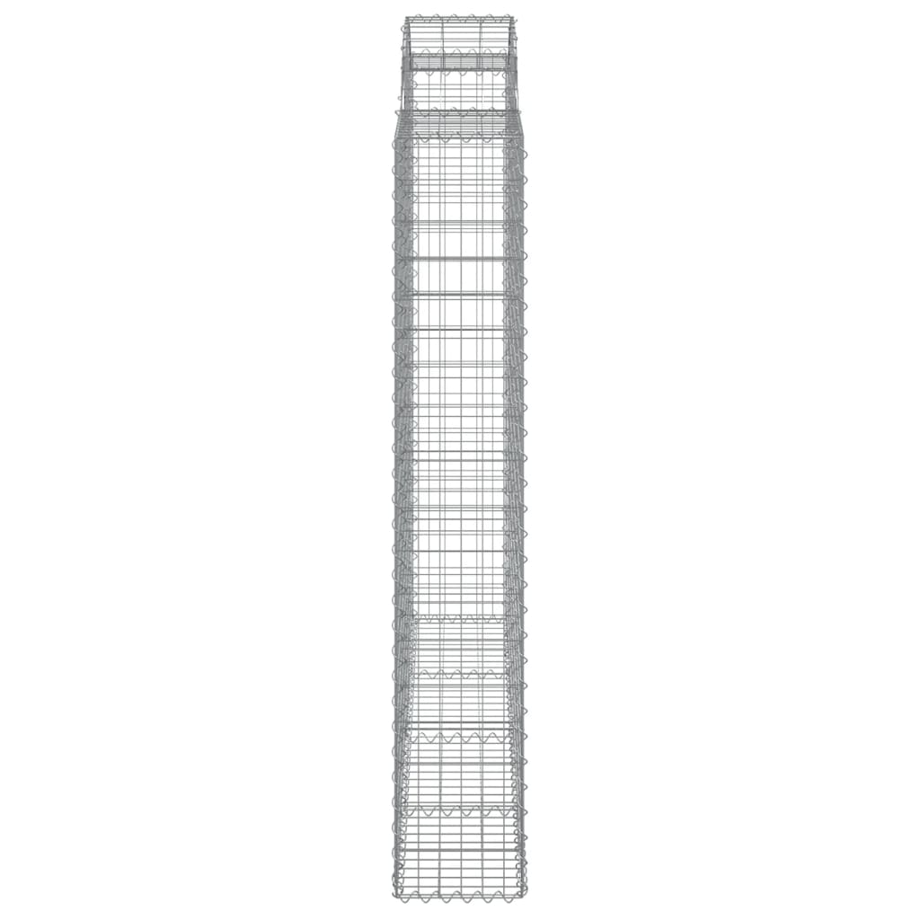 vidaXL Kosze gabionowe, 3 szt, 200x50x180/200 cm, galwanizowane żelazo