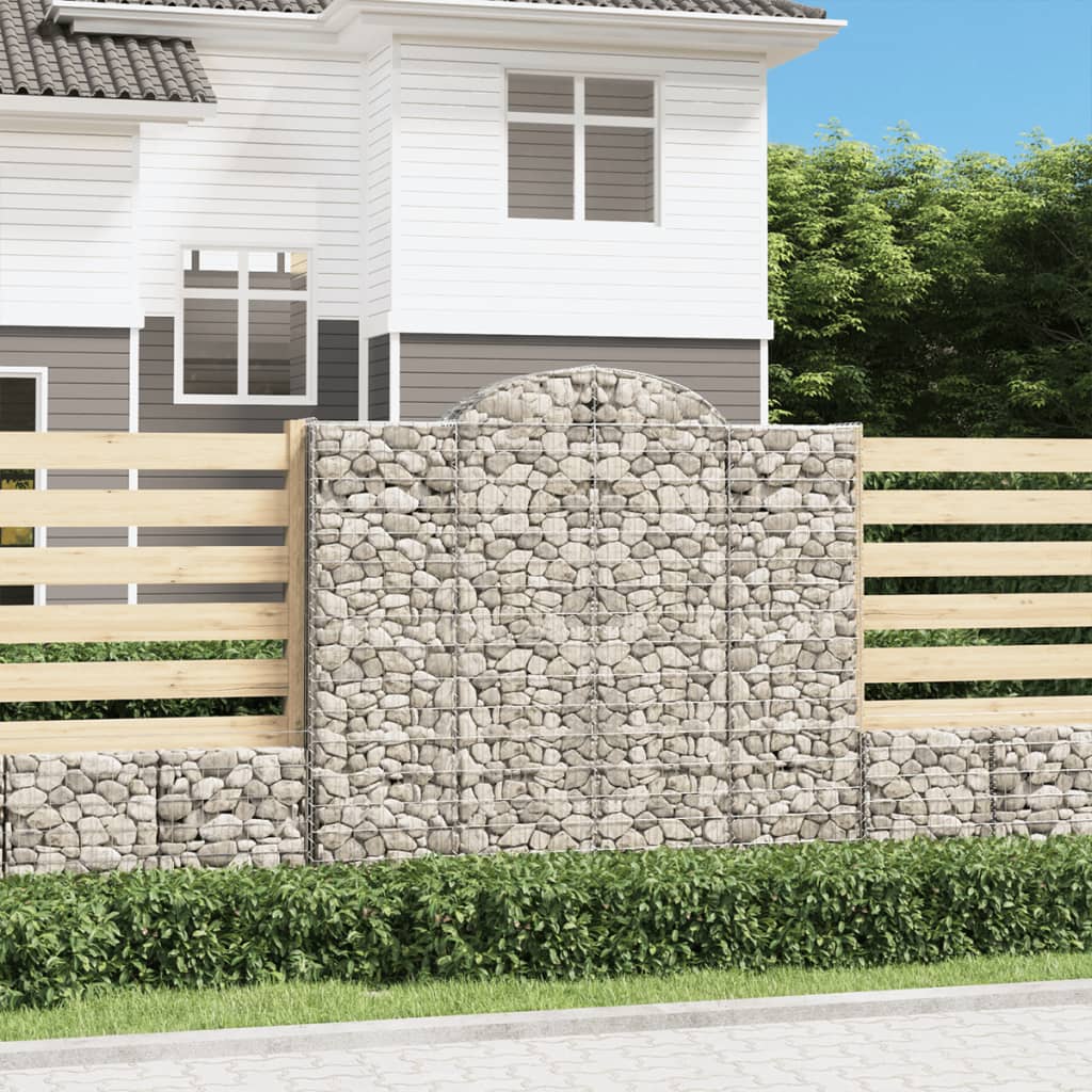vidaXL Kosze gabionowe, 4 szt, 200x50x180/200 cm, galwanizowane żelazo