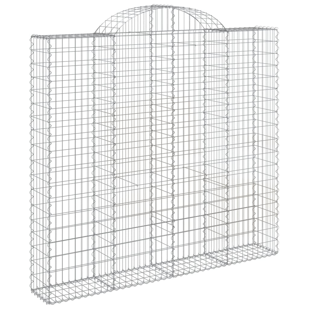 vidaXL Kosze gabionowe, 7 szt, 200x50x180/200 cm, galwanizowane żelazo