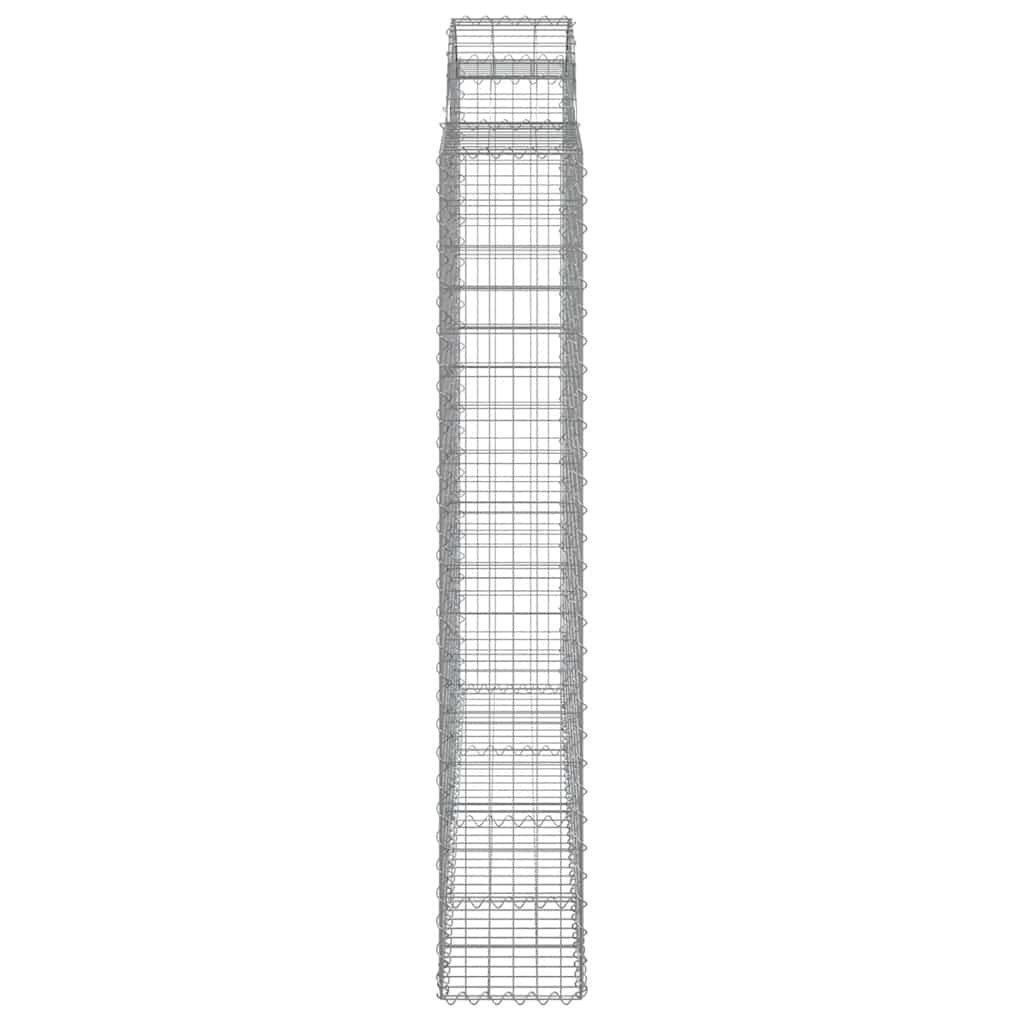 vidaXL Kosze gabionowe, 9 szt, 200x50x180/200 cm, galwanizowane żelazo