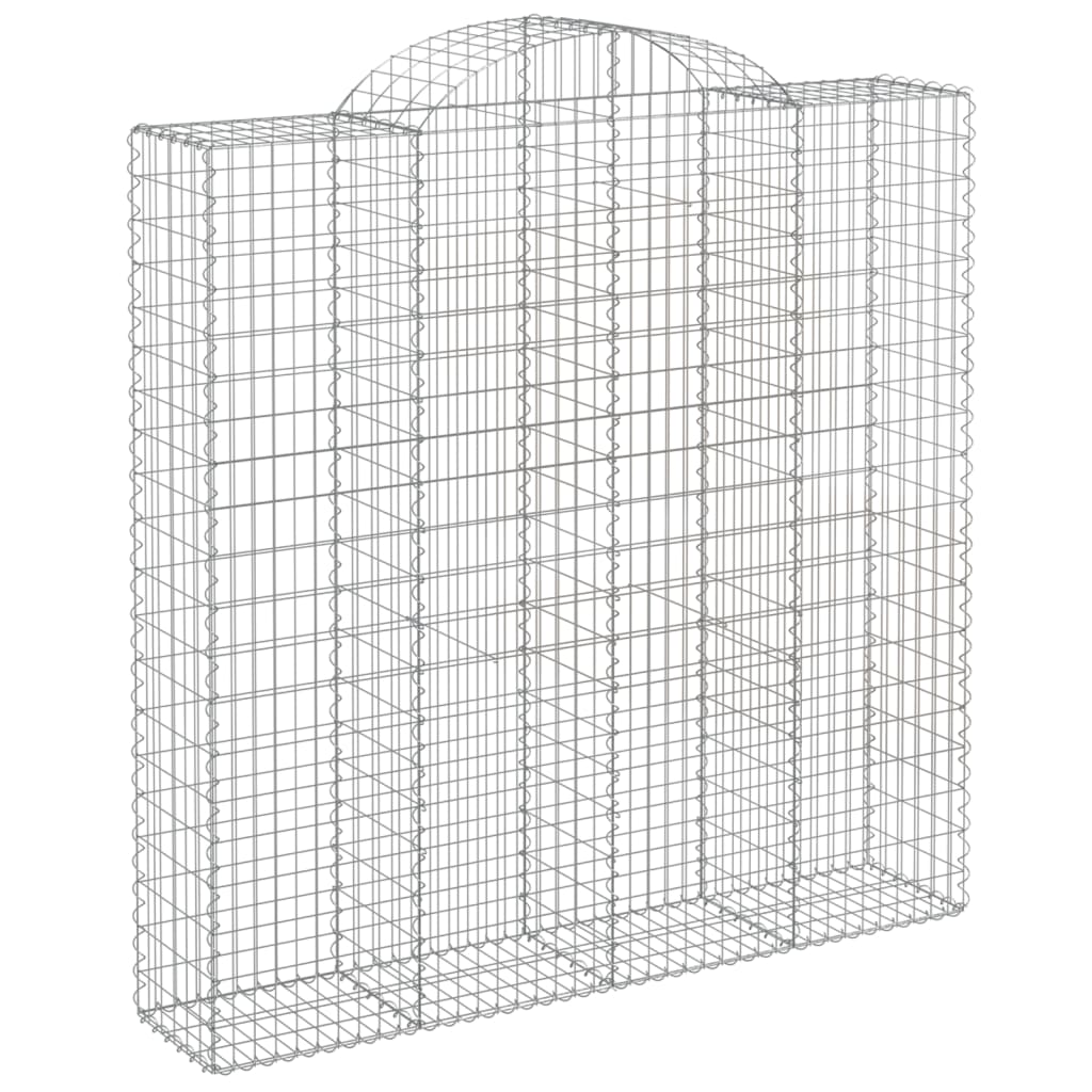vidaXL Kosze gabionowe, 2 szt, 200x50x200/220cm, galwanizowane żelazo