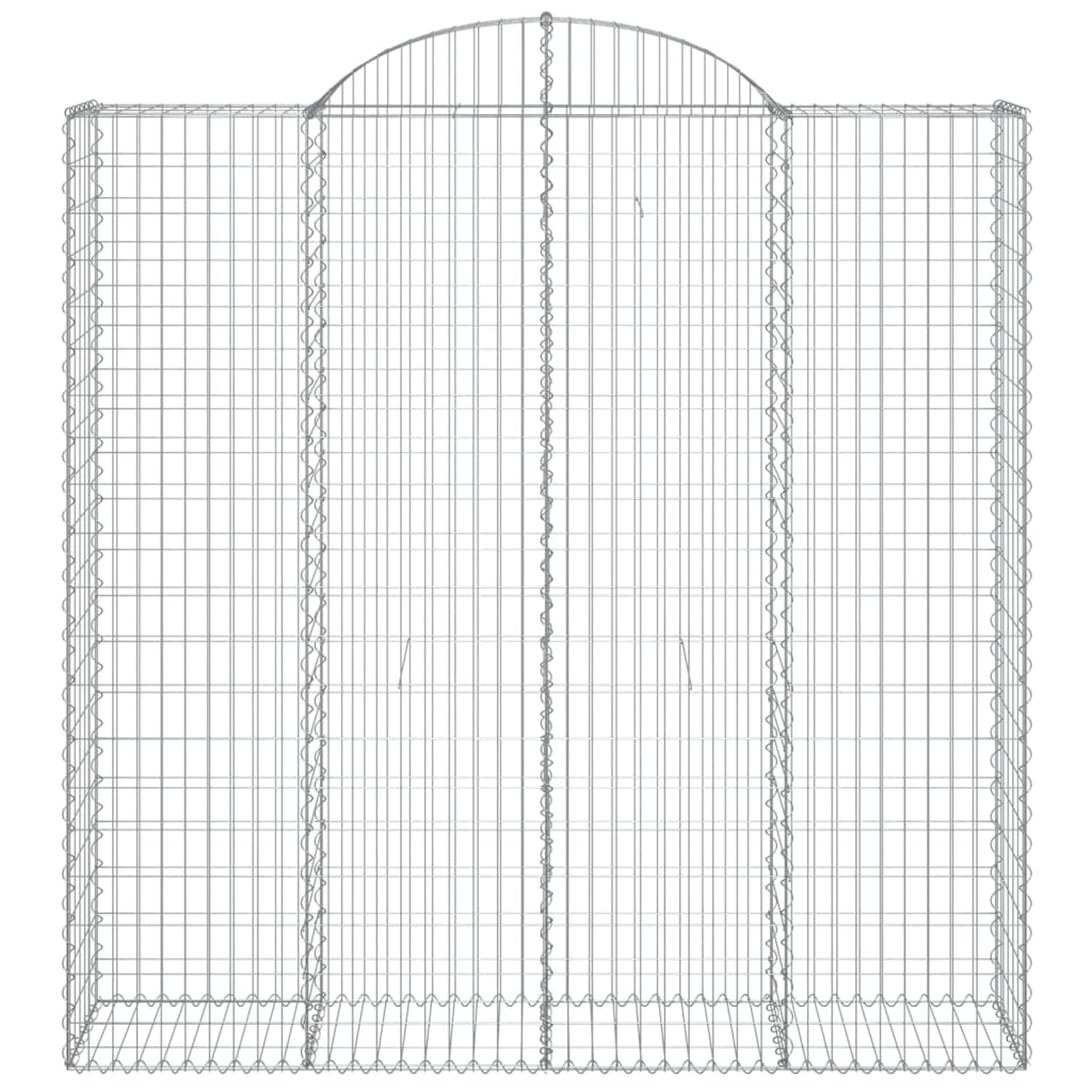 vidaXL Kosze gabionowe, 4 szt, 200x50x200/220 cm, galwanizowane żelazo