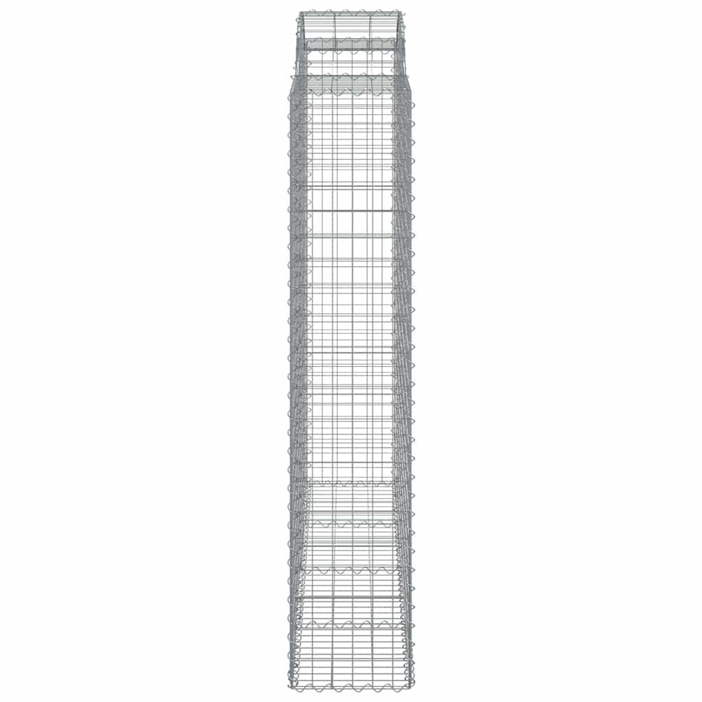 vidaXL Kosze gabionowe, 7 szt, 200x50x200/220 cm, galwanizowane żelazo