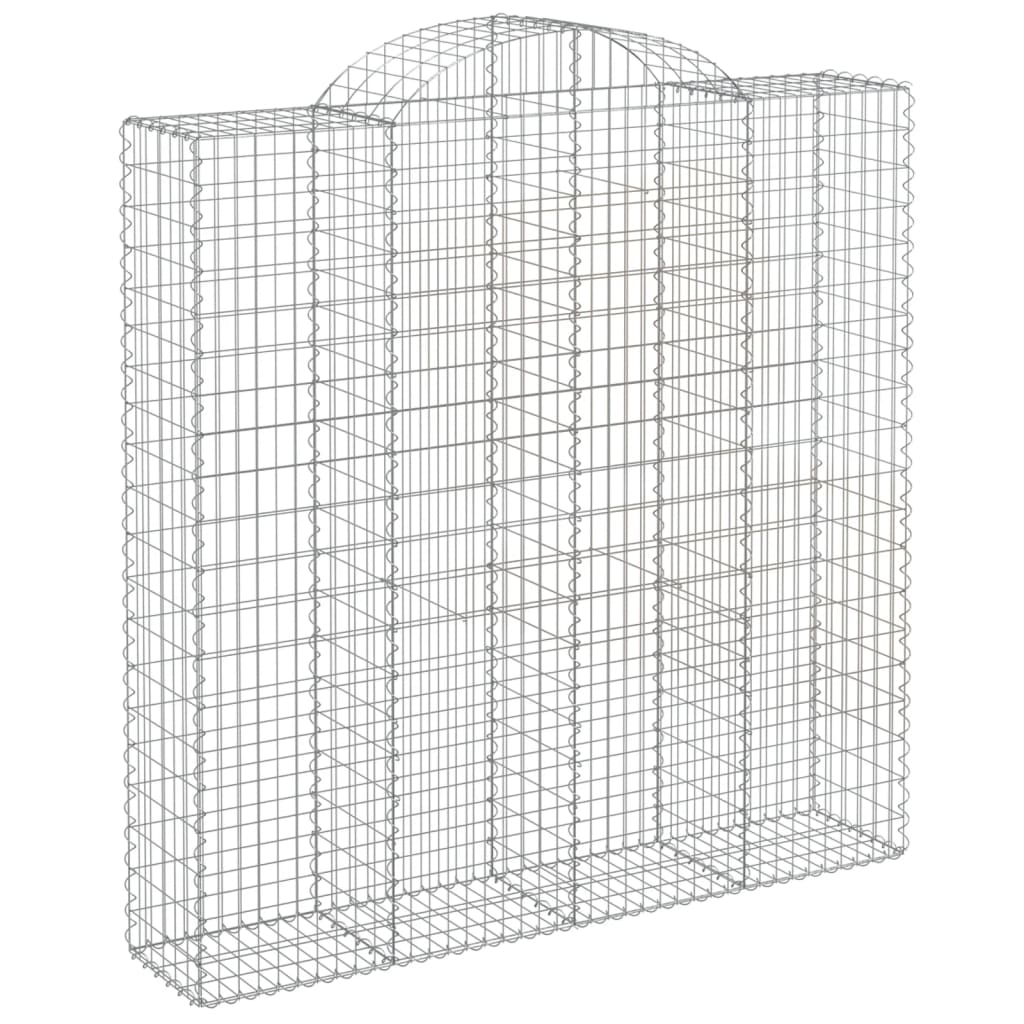 vidaXL Kosze gabionowe, 8 szt, 200x50x200/220 cm, galwanizowane żelazo