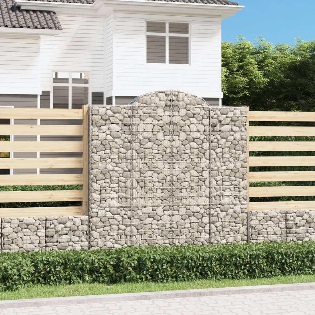 vidaXL Kosze gabionowe, 8 szt, 200x50x200/220 cm, galwanizowane żelazo