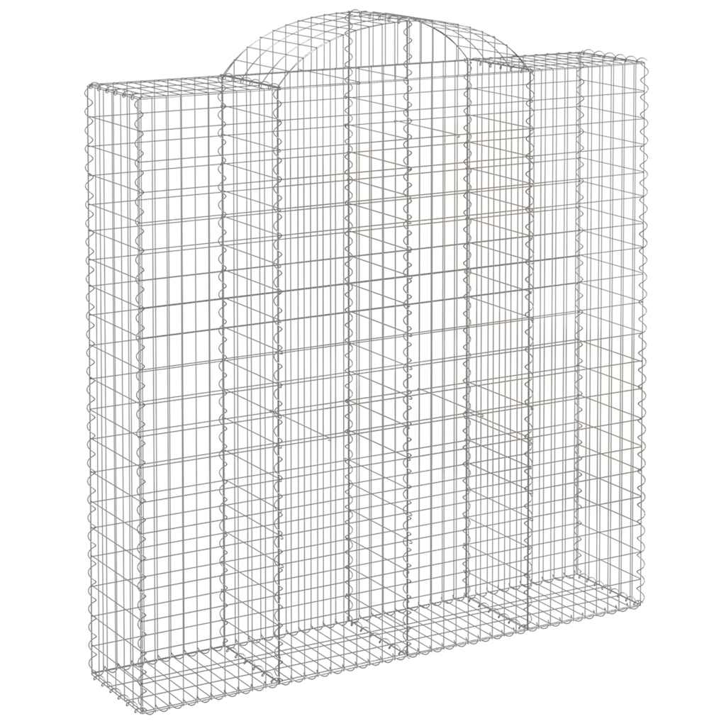 vidaXL Kosze gabionowe, 9 szt, 200x50x200/220 cm, galwanizowane żelazo