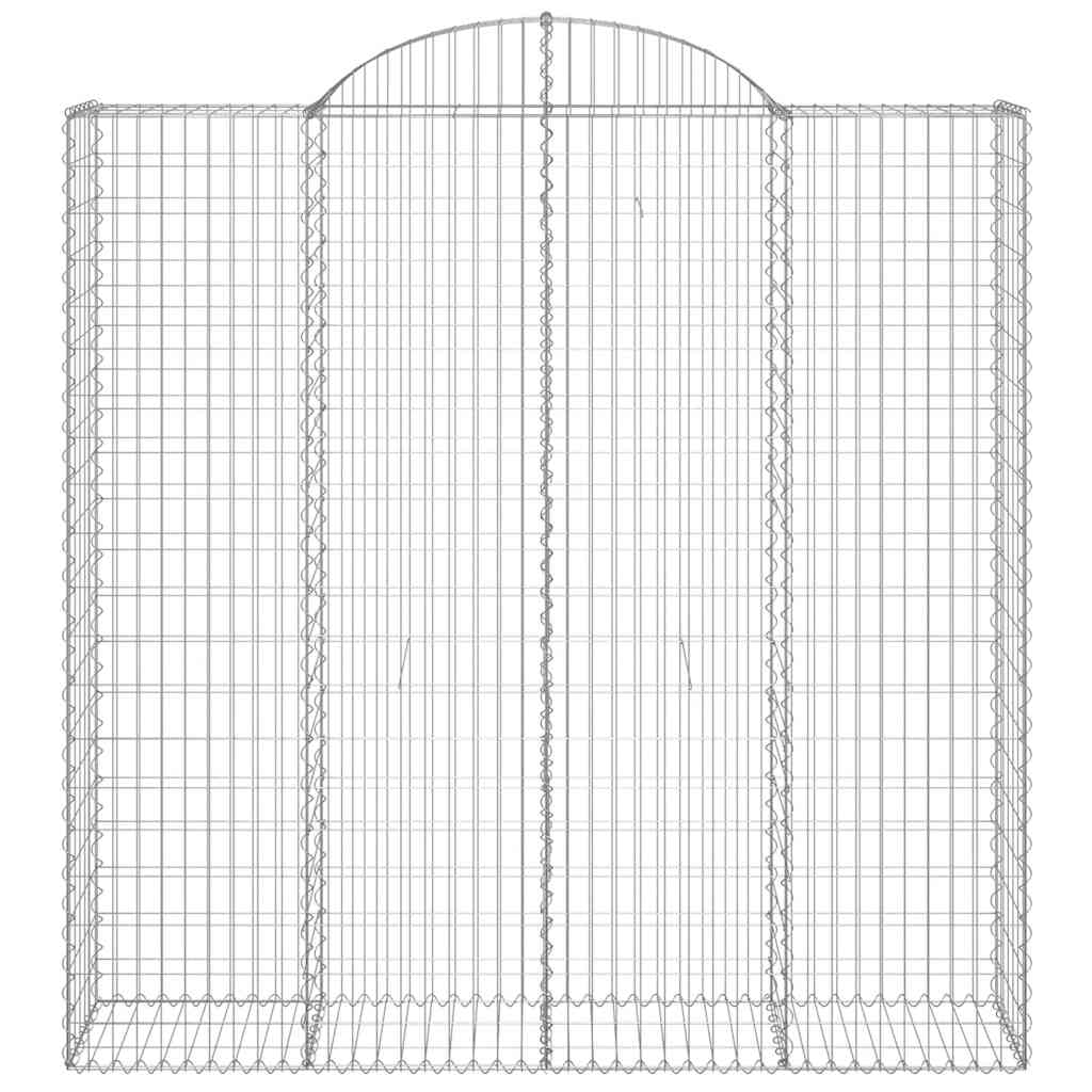 vidaXL Kosze gabionowe, 9 szt, 200x50x200/220 cm, galwanizowane żelazo