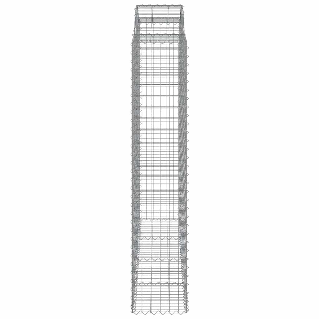 vidaXL Kosze gabionowe, 9 szt, 200x50x200/220 cm, galwanizowane żelazo