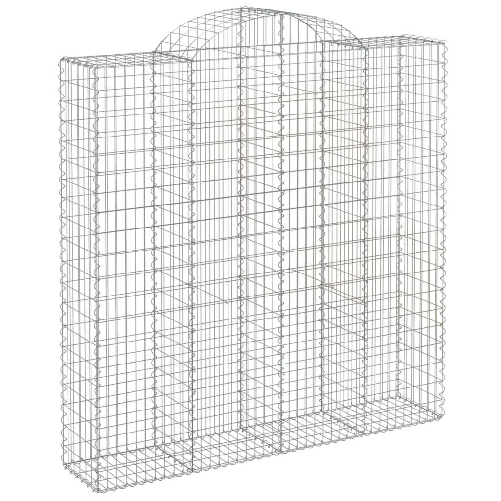 vidaXL Kosze gabionowe, 12 szt, 200x50x200/220cm, galwanizowane żelazo