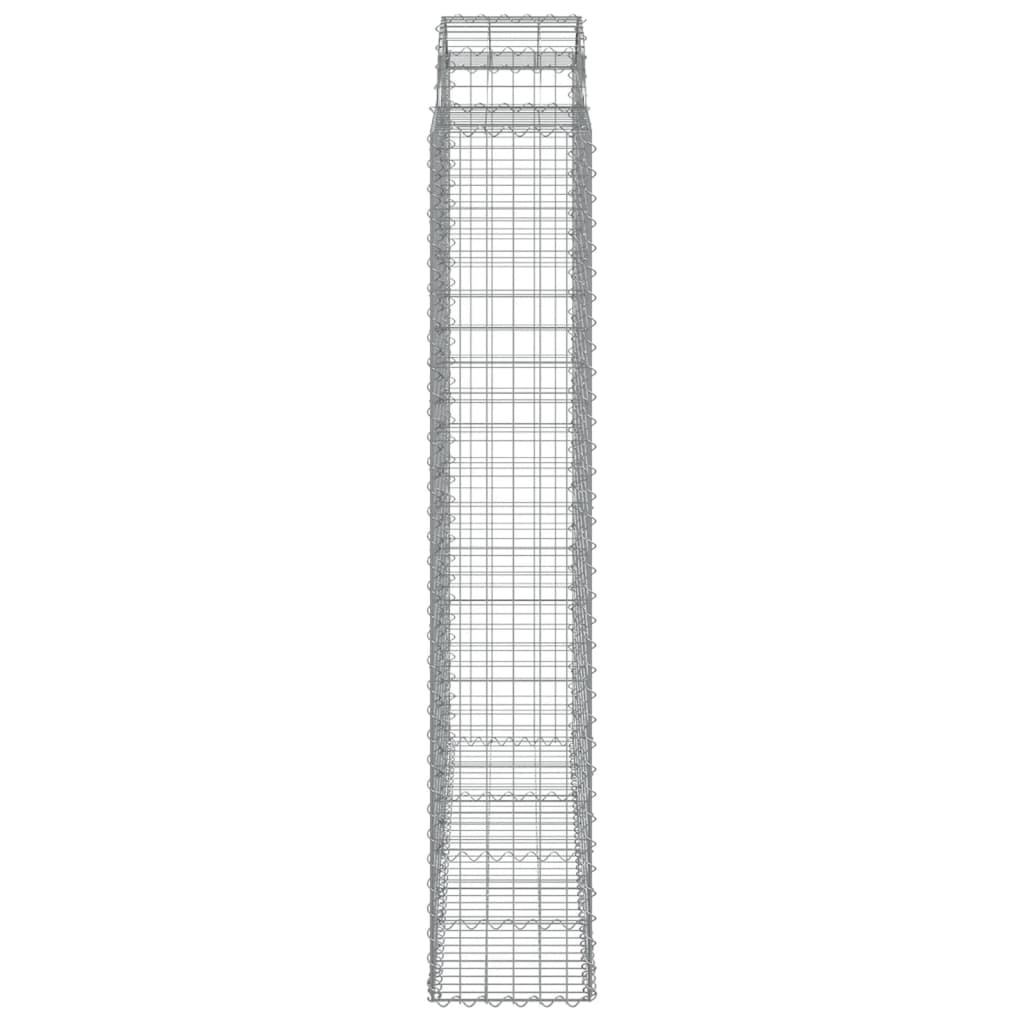 vidaXL Kosze gabionowe, 2 szt, 200x50x220/240 cm, galwanizowane żelazo
