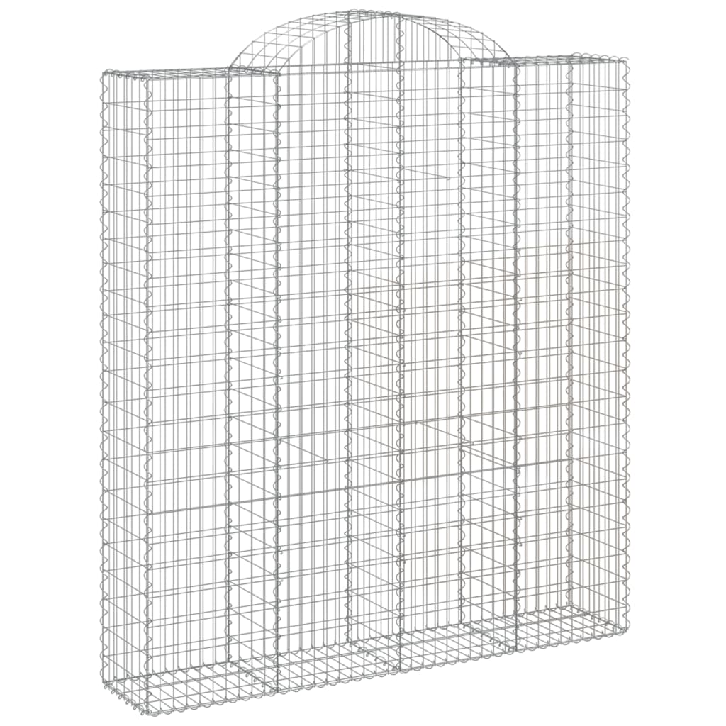 vidaXL Kosze gabionowe, 7 szt, 200x50x220/240 cm, galwanizowane żelazo