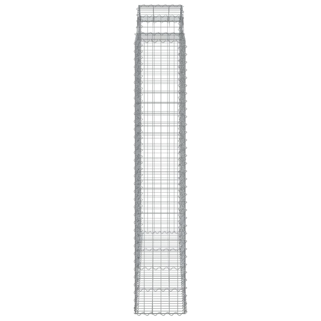 vidaXL Kosze gabionowe, 7 szt, 200x50x220/240 cm, galwanizowane żelazo