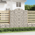 vidaXL Kosze gabionowe, 7 szt, 200x50x220/240 cm, galwanizowane żelazo
