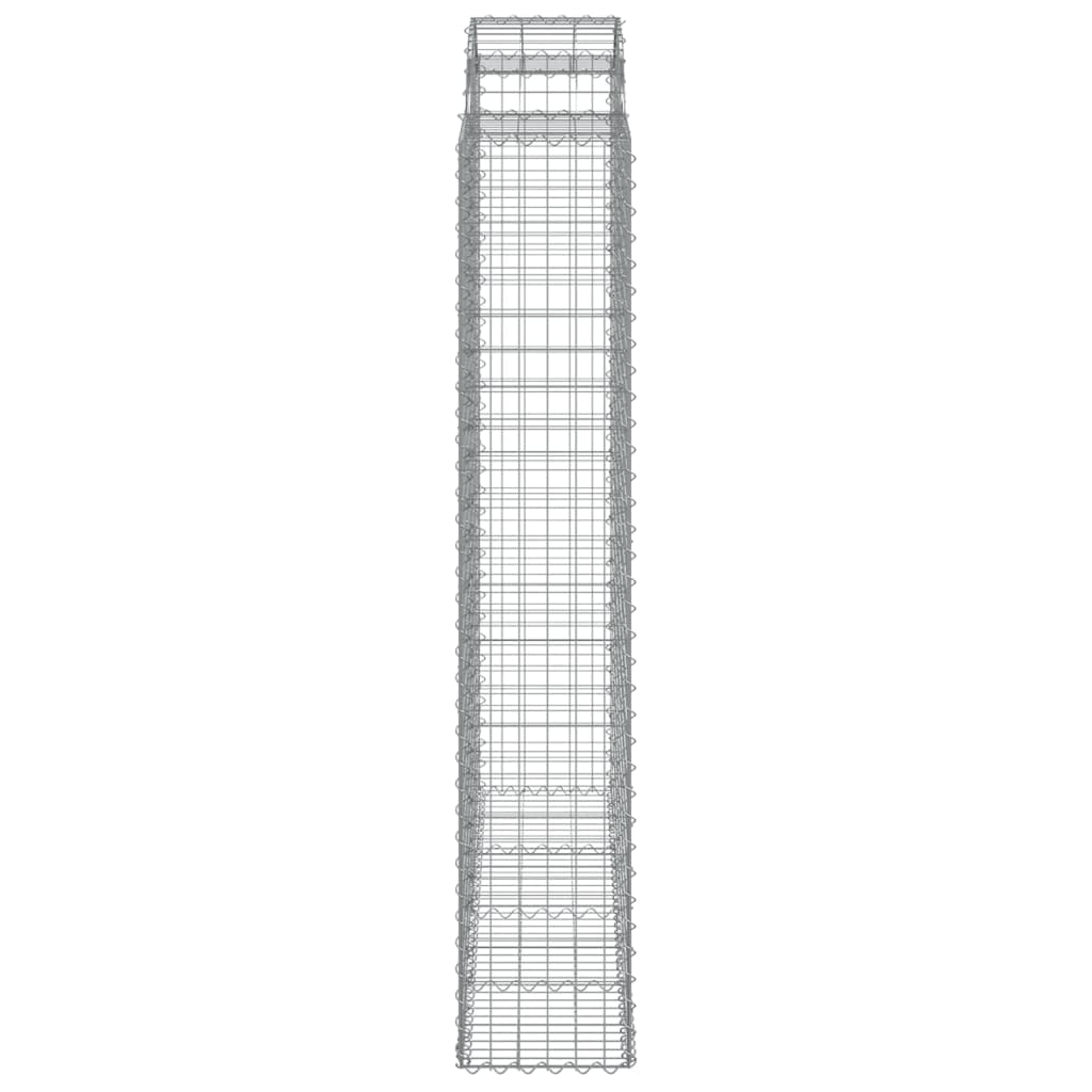 vidaXL Kosze gabionowe, 8 szt, 200x50x220/240 cm, galwanizowane żelazo