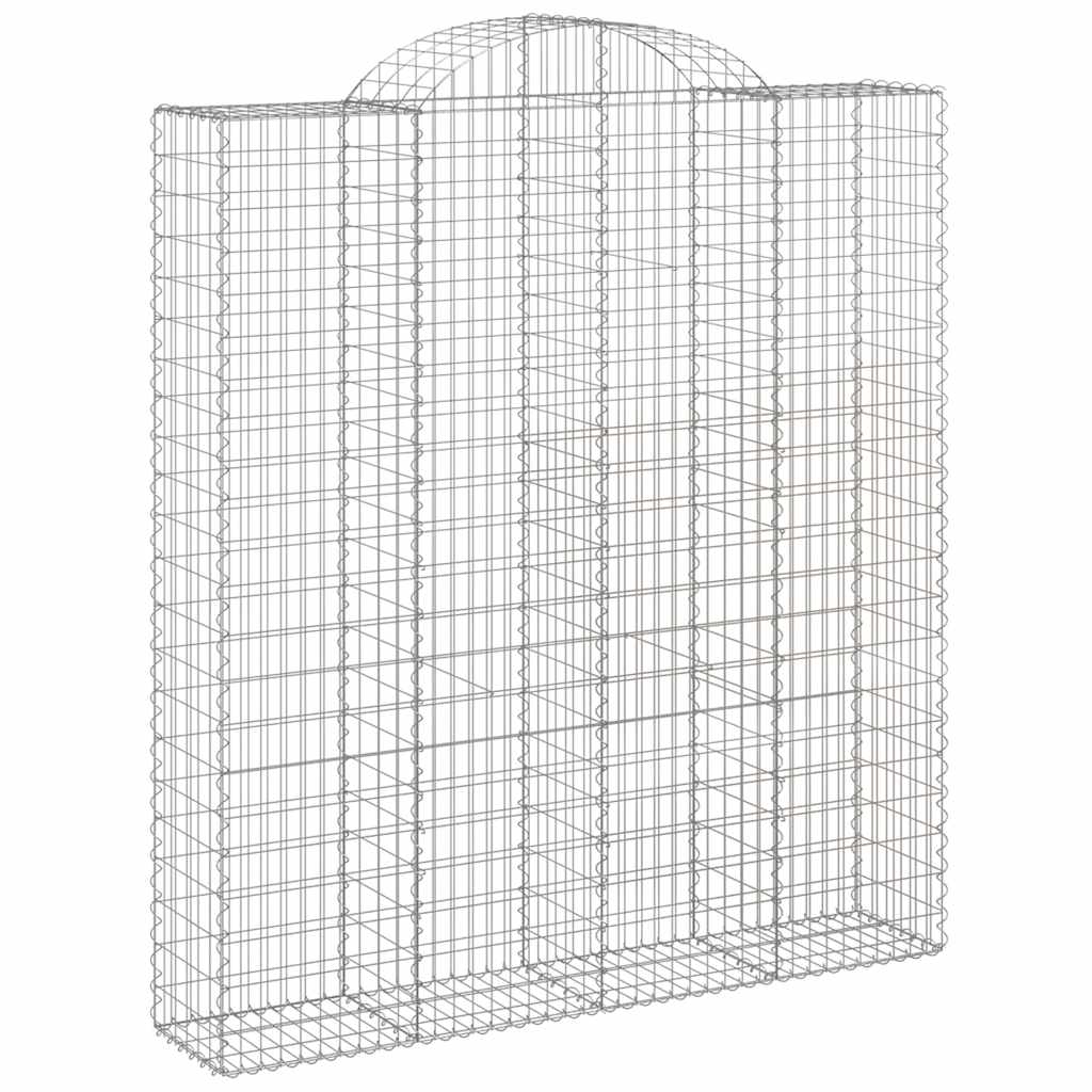 vidaXL Kosze gabionowe, 9 szt, 200x50x220/240 cm, galwanizowane żelazo