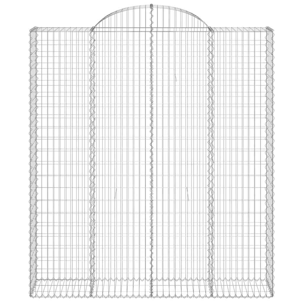 vidaXL Kosze gabionowe, 9 szt, 200x50x220/240 cm, galwanizowane żelazo