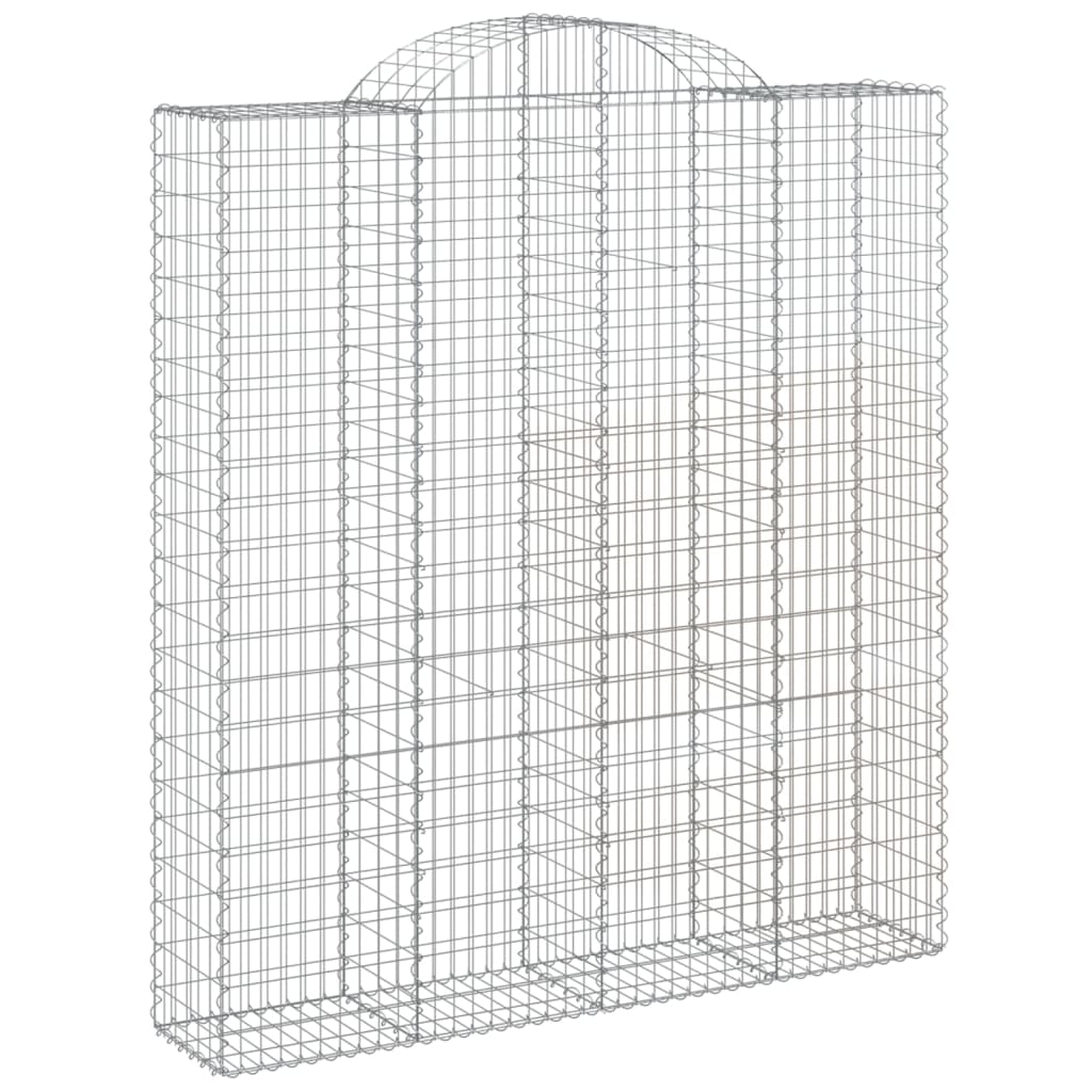 vidaXL Kosze gabionowe, 10 szt, 200x50x220/240cm, galwanizowane żelazo