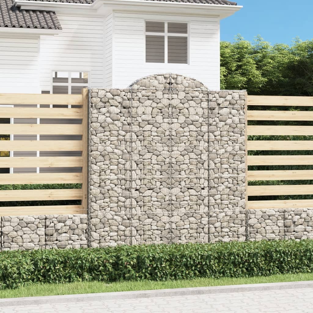 vidaXL Kosze gabionowe, 11 szt, 200x50x220/240cm, galwanizowane żelazo