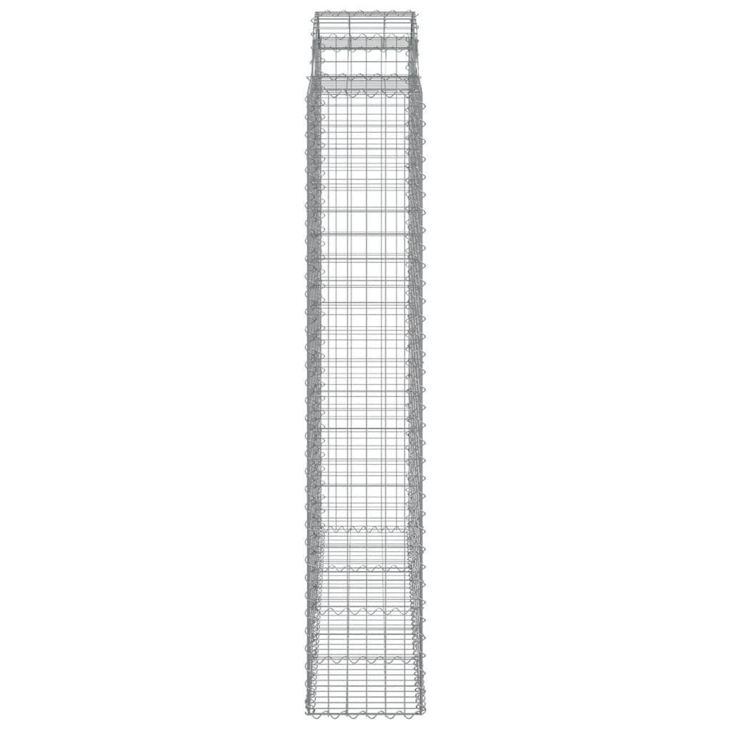 vidaXL Kosze gabionowe, 13 szt, 200x50x220/240cm, galwanizowane żelazo