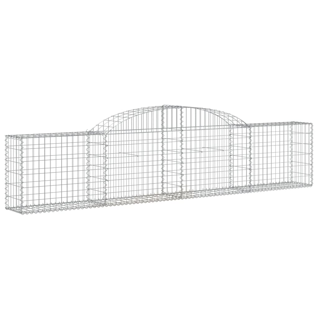 vidaXL Kosze gabionowe, 3 szt., 300x30x60/80 cm, galwanizowane żelazo