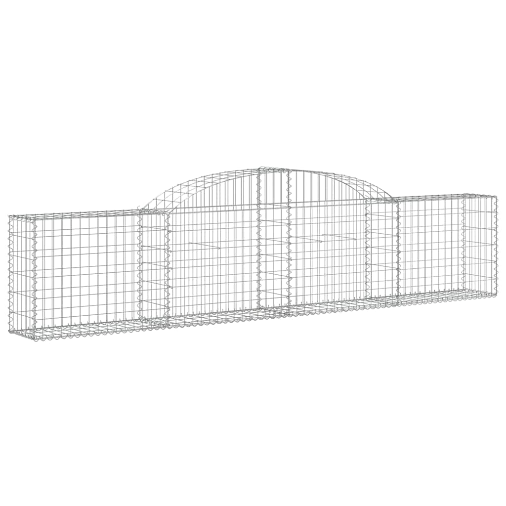 vidaXL Kosze gabionowe, 4 szt., 300x30x60/80 cm, galwanizowane żelazo